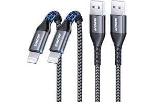 USB A to Lightning Cable 1FT, 2Pack [MFi Certified] Carplay USB Lightning Cable, iPhone Charging Cable Nylon Braided Compatib