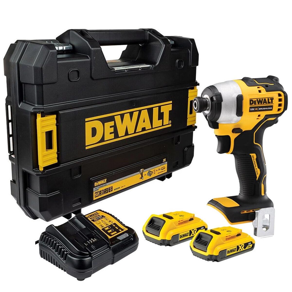 Dewalt DCF809D2T-GB 18V 2Ah Cordless Impact Wrench, Black/Yellow
