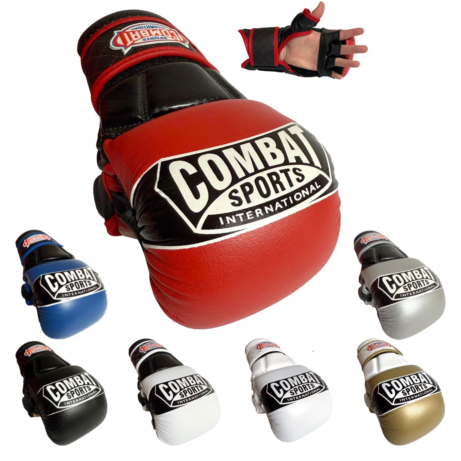 Combat Sports Max Strike MMA Training Gloves, Open Palm Gloves for MMA, Muay Thai, and Kickboxing, Red, XL Image