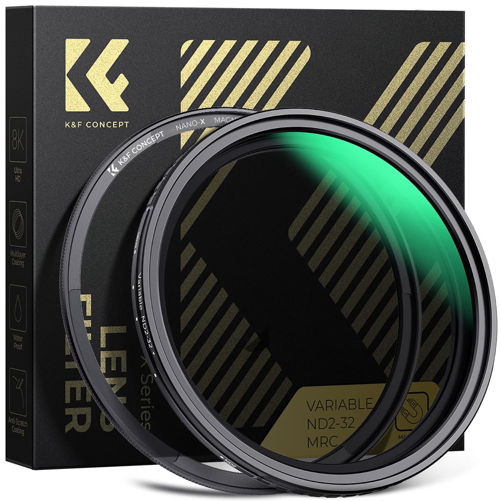K&F CONCEPT 55mm Magnetic Variable ND2-ND32 Lens Filters Adjustable Neutral Density Waterproof (Nano-X Series)