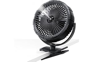 GRANDFAST Battery Operated Misting Fan, 10000mAh Rechargeable Spray Fan with Clip and Hook, 360 ° Rotatable with Timer Setting Mister Cooling Fan for Hurricane Outdoor Travel Beach Patio Boat Canopy