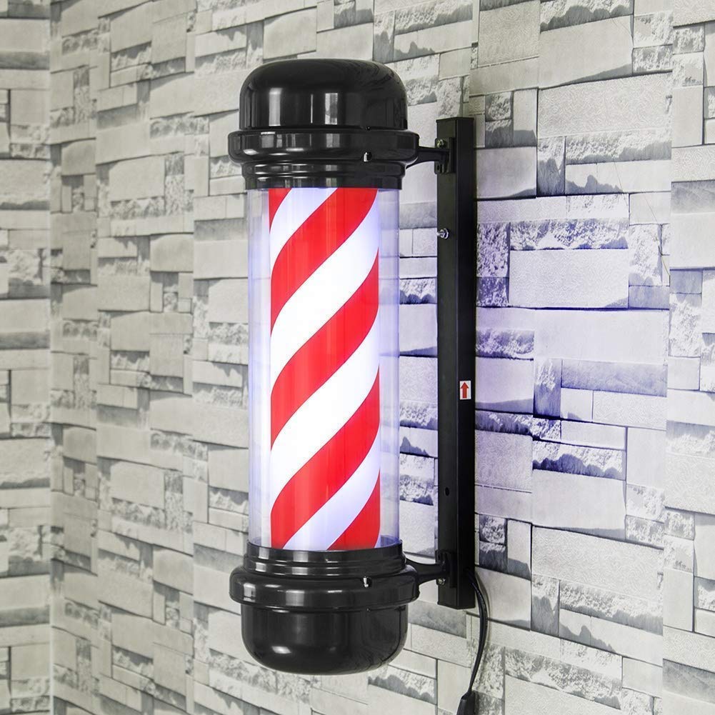 Iluminación de exterior Decoracion Peluquería Retro Rojo Azul y Blanco