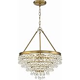 Crystorama Calypso 6 Light Crystal Teardrop Vibrant Gold Chandelier