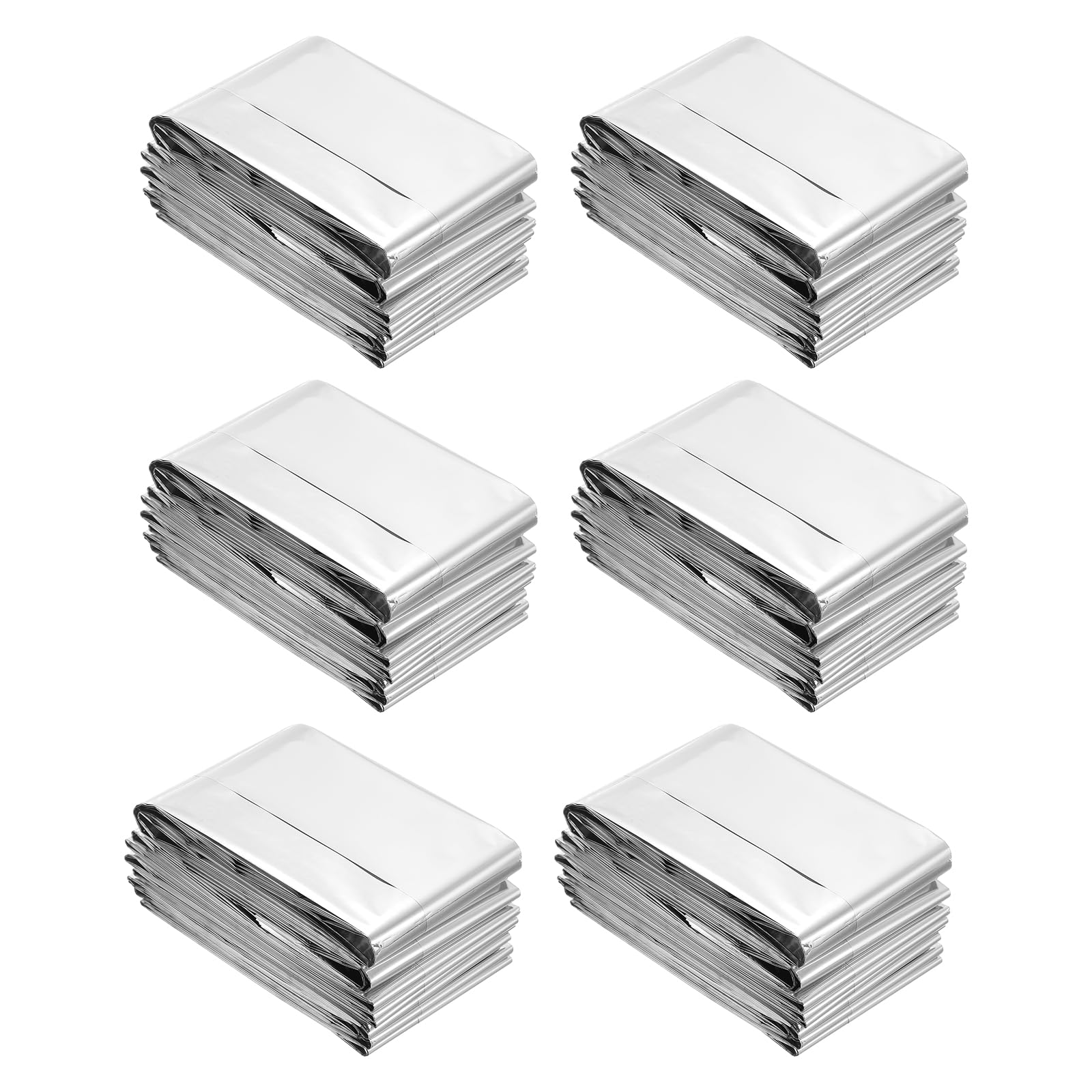 PATIKIL High Reflective Plant Film 63 x 83 Inch, 4 Pack Garden Greenhouse Covering Foil Sheets Silver Reflective Film for Plant Growth First Aid Outdoor Survival, Silver