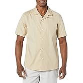 Amazon Essentials Men's Vacation Cotton Button-Down Resort Shirt, Short Sleeve