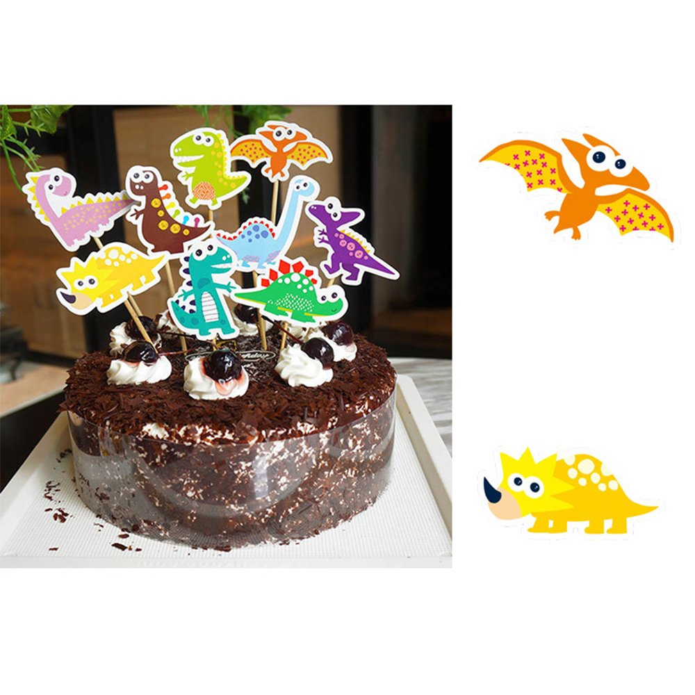 MZCH Dinosaur CupCake Topper Cake Toppers for Baby Shower Kid Birthday Party Cake Decorating Supplies, 27 Pack