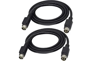 HCFeng Mini 4 Pin DIN Cable, 4 Pin Male to Male Adapter Extension Cable Mini Din 4Pin S Video Cable Male to Male Connector fo