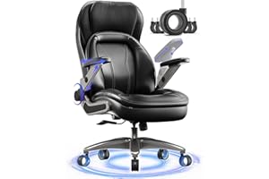 VIZYSXLCORP Big and Tall Office Chair, 600lbs Heavy Duty Desk Chair with 5D Arms and Adjustable Lumbar Support, PU Leather High Back Ergonomic Executive Home Office Computer Chair with 3'' Silent Casters