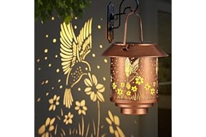 YAMODOOR Christmas Gifts for Women,Solar Lantern Waterproof Metal Hummingbird Decor Birthday Gifts for Women Mom,Outdoor Hanging LED Decorative Light for Garden Patio Yard Lawn Backyard Front Porch
