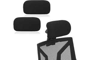Qusmeiyici 2PCS Office Chair Headrest Attachment，Removable Washable Protector Recliner Headrest Protector（Black），Fit Most Types of Office Chairs. Perfect Choice for Home Study,Office.