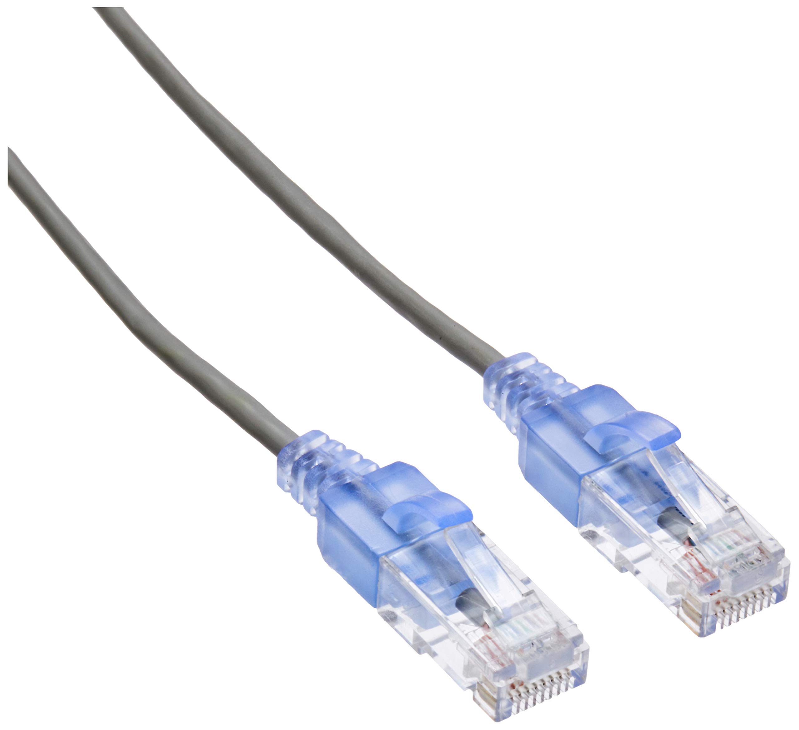 Monoprice Cat6A 25ft Gray Patch Cable UTP 30AWG 10G Pure Bare Copper Snagless RJ45 SlimRun Series Ethernet Cable- Pack of 10
