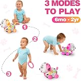 BQU 3-in-1 Musical Puppy Toy 6 12 18 Month Bilingual Educational Pink view 2