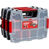 CRAFTSMAN Storage Organizer, Small Parts Organizer, 3-Packs with 10-Compartments, Lid Includes Secure Latch (CMST60964M)