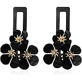 YUNXI Flower Earrings Large Flower Stud Big Statement Floral Earrings Trendy Jewelry Gift for Women