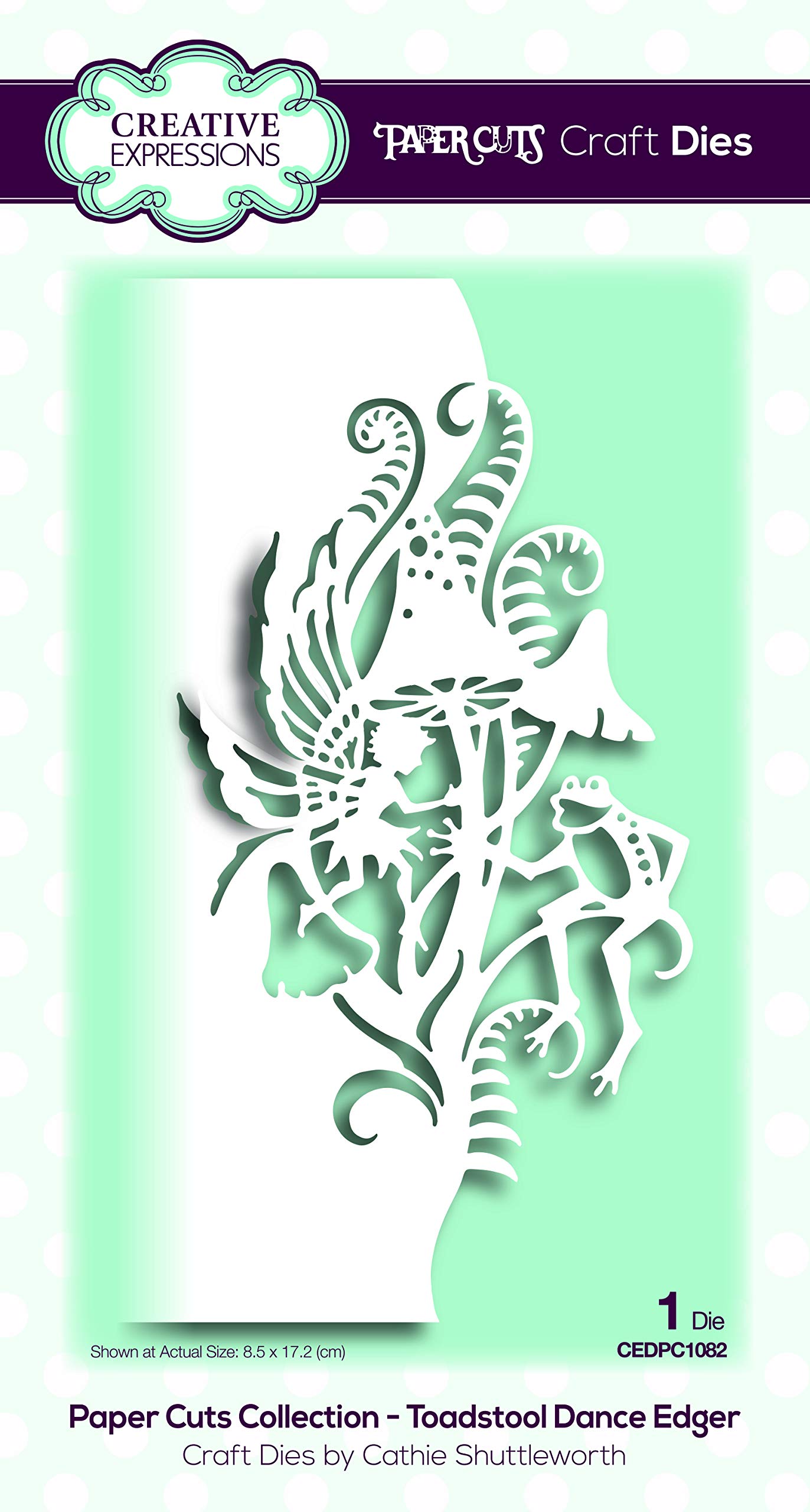Creative Expressions Paper Cuts Collection - Toadstool Dance Edger, Metal, 8.5 x 17.2 cm, CEDPC1082