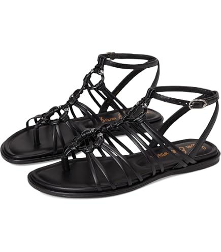 Amazon.com | Sam Edelman Tianna Gladiator Sandal Black Woven 6.5