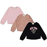 BTween Girls 3 Piece CrewithNeck Fleece Sweatshirt Set Long Sleeve Cotton Blend Pullover, Soft and Comfortable, Sizes 4-12