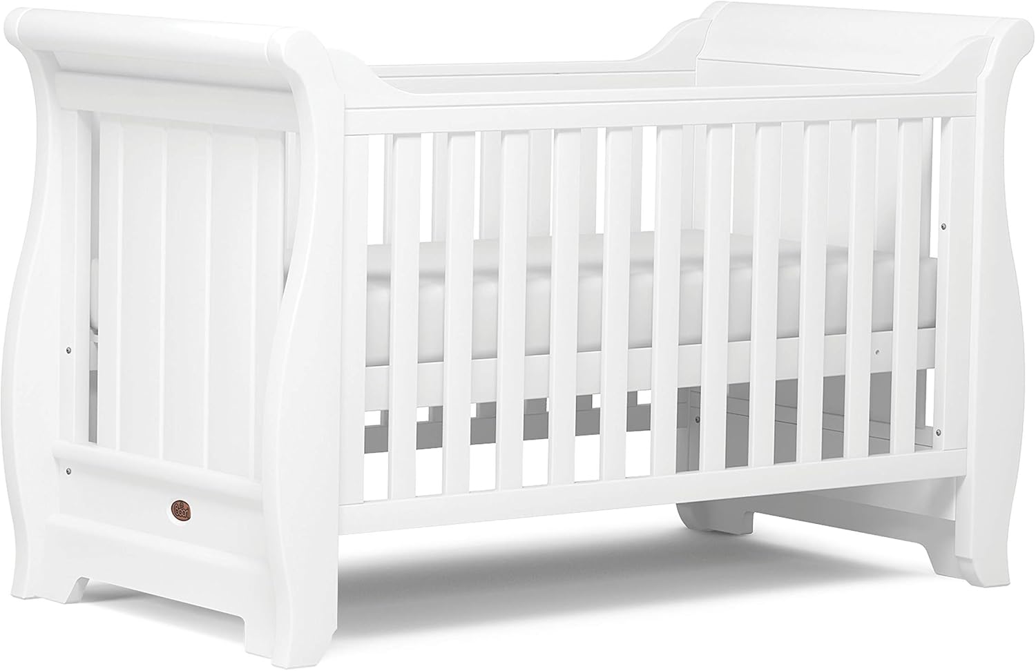wood and white cot