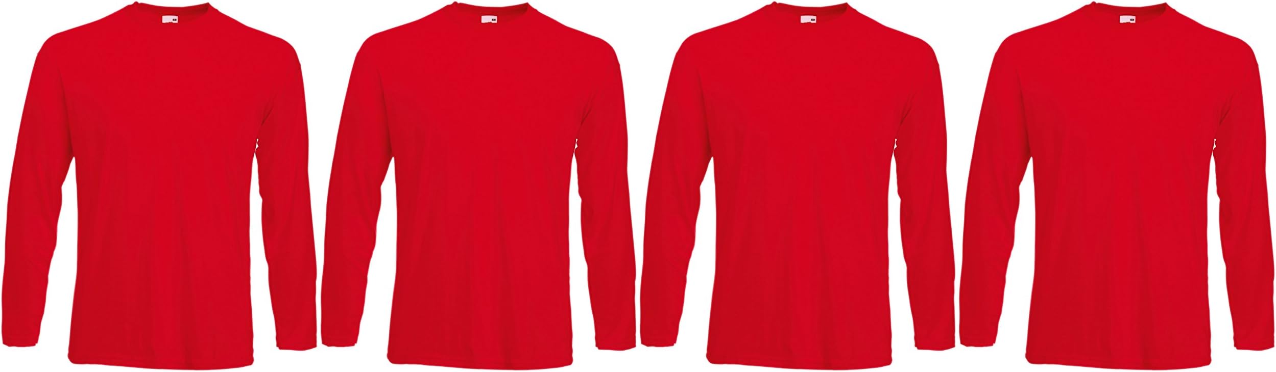 Mens 4 Pack Fruit of the Loom Full-Sleeve Valueweight T Shirt