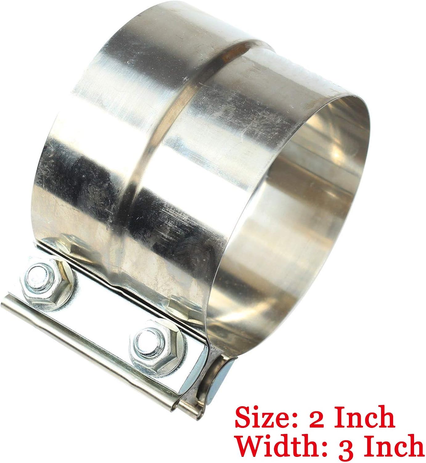 2" T304 Stainless Steel Exhaust Band Clamp Step Clamp Catback Muffler Downpipe, Clamps Amazon