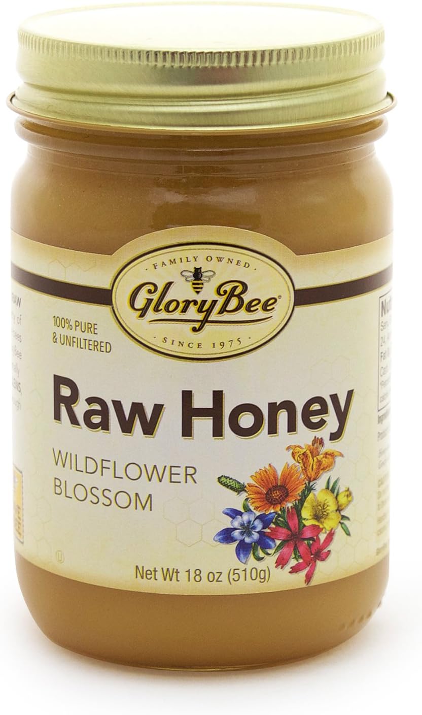GloryBee Wildflower Blossom Raw Honey, 18 Ounce