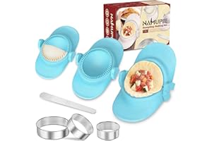 NAMUPIE 7 Piece Dumpling Maker Kit - All-in-One Empanada Maker Set with Press Molds & Ring Cutters, BPA-Free Kitchen Accessor