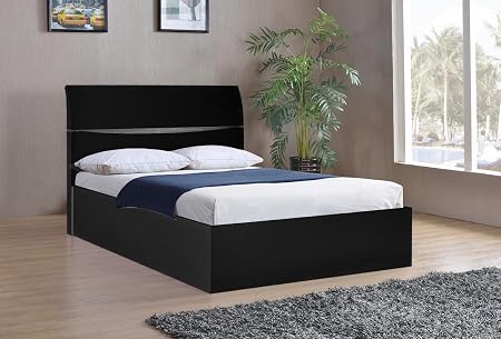 Arden Black High Gloss Storage Bed King Size High Gloss Double King Size Bedroom Furniture Bedroom Furniture Black Amazon Co Uk Kitchen Home