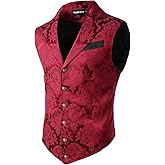 VATPAVE Mens Victorian Suit Vest Steampunk Gothic Waistcoat