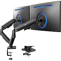 VIVO Dual Monitor up to 32 inches and 19.8 lbs per Screen, Pneumatic Arm Desk Mount, Articulating Counterbalance, VESA Stand,