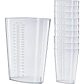 Vakly 32 oz Graduated Triangular Intake Output Container, Plastic 10 Pack | Easy-to-read oz &amp; cc markings for accurate measuring, ideal for specimen collection, paint, epoxy mixing and laboratory use