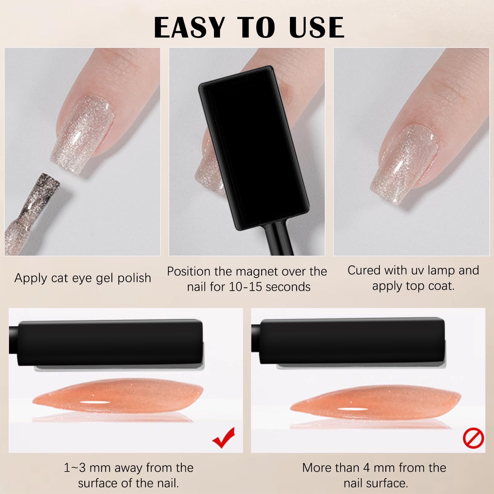 TECHPLUS Cat Eye Magnet for Nails ,2024 New Double-Head Stick Nail Magnet Art DIY ,for Studio and Salon - Image 3