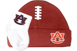 FUTURE TAILGATER Auburn Tigers Baby Brown Football Cap and White Socks Set