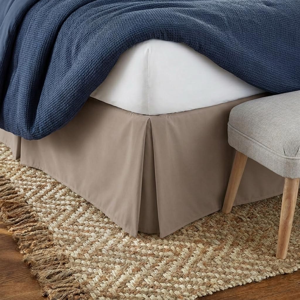 Linen Market Pleated Bed Skirt, Full, Taupe