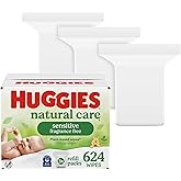 Huggies Natural Care Sensitive Baby Wipes, Hypoallergenic, 99% Purified Water, 3 Refill Packs (624 Wipes Total)