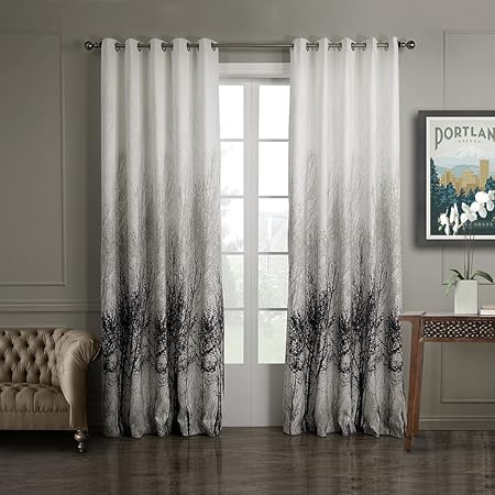 Gwell Tree Print Elegant Thermal Insulated Eyelet Ring Top