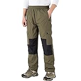 Boys Waterproof Fleece Pants Kids Cargo Hiking Winter Snow Ski Pant Trousers with Zipper Pockets