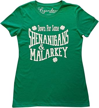 Amazon.com: St Pattys Day Tee Down for Some Malarkey Womens Crew Neck Short Sleeve T Shirt: Clothing