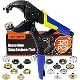Snap Tool for Boat Covers, Heavy Duty Snap Fastener Tool, Snap Installation Tool with 320 PCS 4 Color 15mm Metal Snaps for Fa