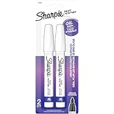 Sharpie Oil-Based Paint Markers, Medium Point, White, 2 Count - Great for Rock Painting, Posters, Arts &amp; Crafts, Window Art