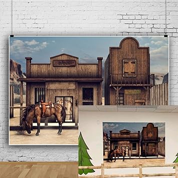 Amazon Com Ofila Vintage Western Bank Backdrop 7x5ft Horse