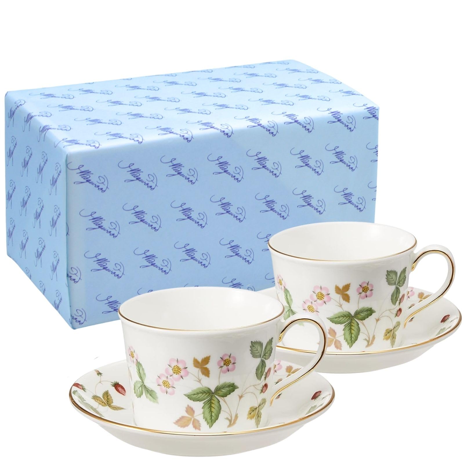 Wedgwood aW1053377 Wild Strawberry Coffee Cup & Saucer Pair (Delphi), 7.8 fl oz (200 ml), Tableware, Christmas Present, Wedding Gift, Housewarming Celebration