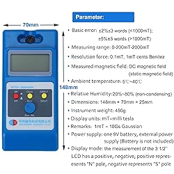 Homend LCD Gaussmeter Tesla Meter WT10A Surface