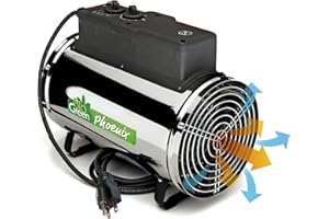 Bio Green PHX 2.8/US Phoenix Greenhouse Heater – 220-240V - 9553 BTU Stainless Steel – Electric Heating and Cooling System for Greenhouse, Shed, Garage – Corded Garage Heater with Frost Detection