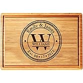 Personalized Cutting Board Wedding Gift - Custom Wood Wedding Registry Gift, Personalized Bridal Shower Gifts for the Couple, Engraved Charcuterie Board, 50th Anniversary Monogram Cutting Board