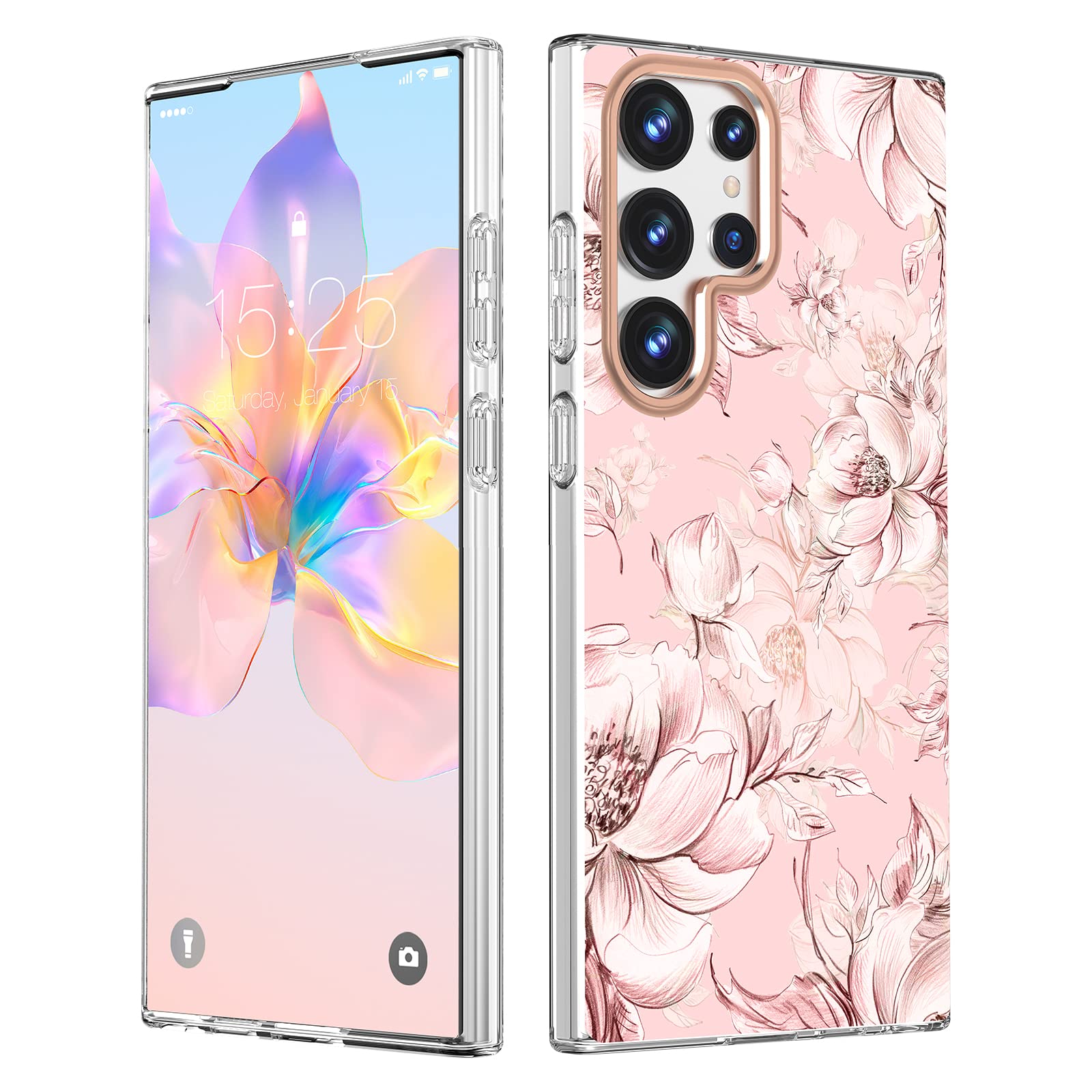 View 1 of MILPROX Compatible with Samsung Galaxy S23 Ultra Flower Case, Cute Case Design for Girls Women,Shockproof Floral Pattern Hard Back for Samsung Galaxy S 23 Ultra 5G Phone 2023 6.8 Inches-Tulip