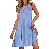 ZESICA Women's 2025 Summer Halter Chiffon Mini Dresses Sleeveless Hollow Out A Line Flowy Ruffle Beach Vacation Sundress