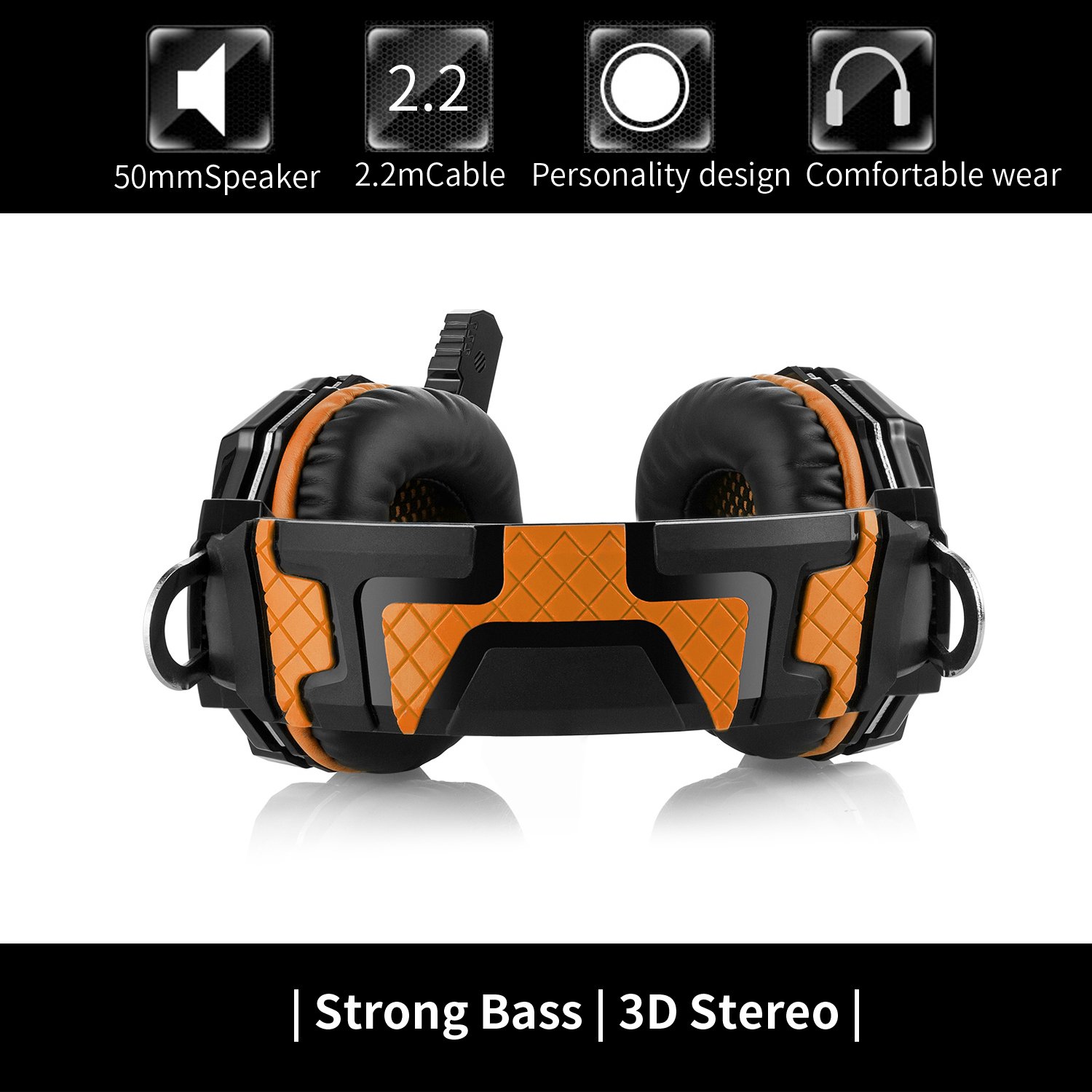 Zakitane KOTION EACH G5000 3.5mm PC Stereo Gaming Headset, Bass Headphones, Comfortable Headband with Microphone, Over-ear fit with Noise isolation, Breathing LED Light for Laptops or Computers