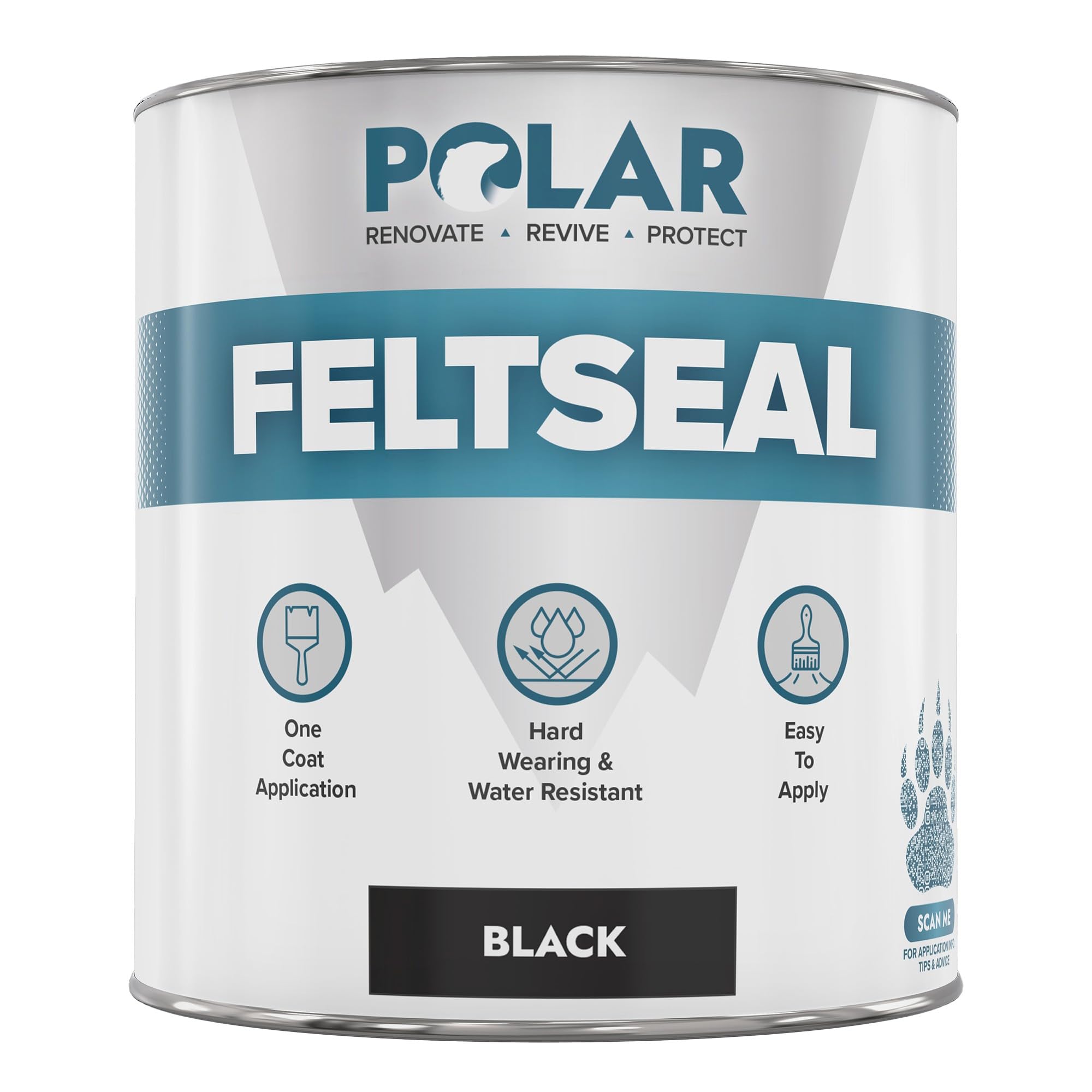 Polar Felt Seal - 500ml, Black - Waterproof Felt Sealant for Shed Roofs & Garage Roofs - One-Coat Repair - Prevent and Stop Leaks & Cracks - No Primer Needed