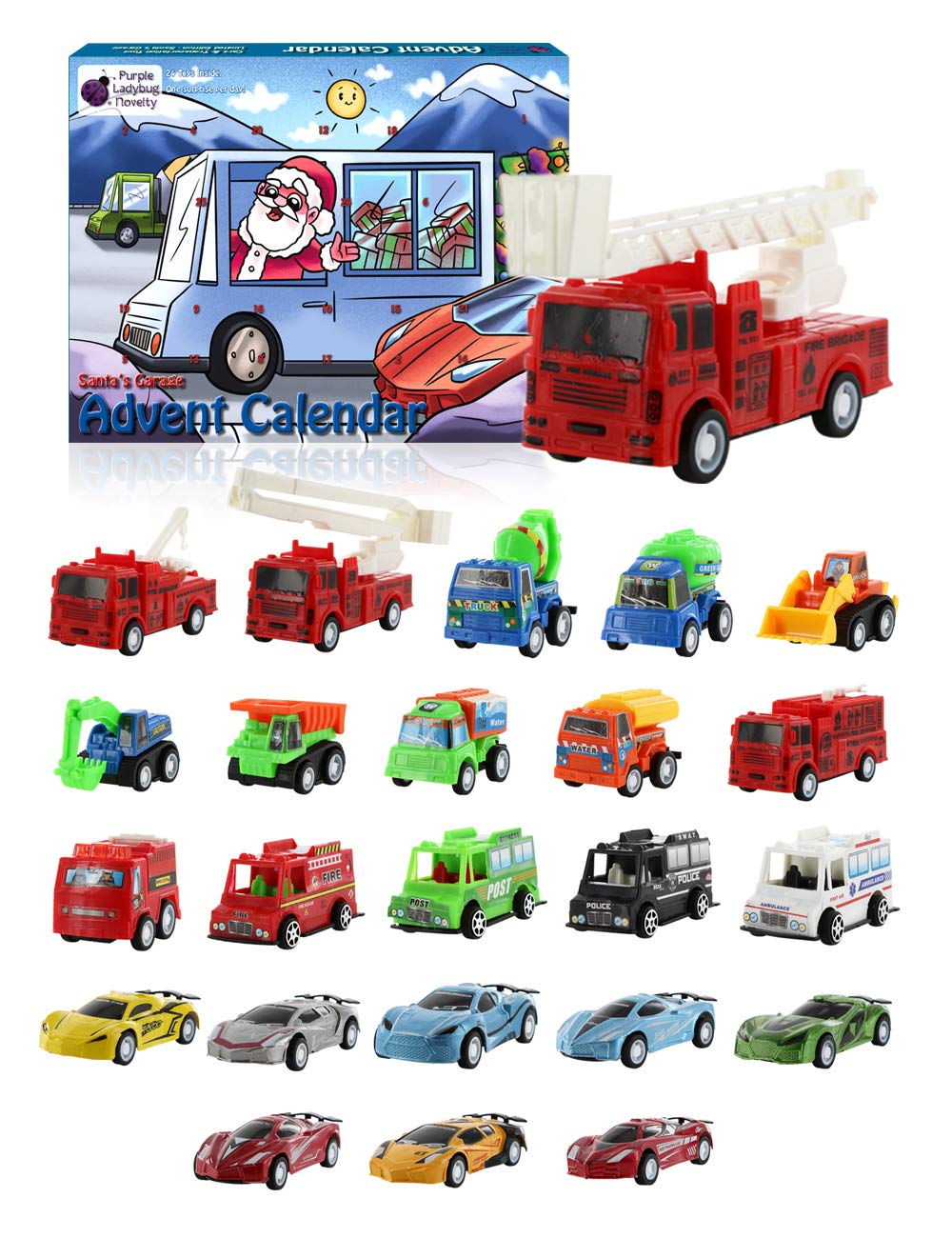 Purple Ladybug Novelty Toy Cars 2019 Advent Calendar For Kids With 24 Purple Ladybug Novelty Toy Cars 2019 Advent Calendar For Kids With 24