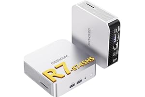 GEEKOM A8 Mini PC with AMD Ryzen 7 8745HS (Beats 6800H), 32GB DDR5 RAM 1TB NVMe SSD, Windows 11 Pro Desktop Computer for Home&Business, Radeon 780M, USB4, SD Slot, 8K, 4 Display | WiFi 6E, 2.5G LAN